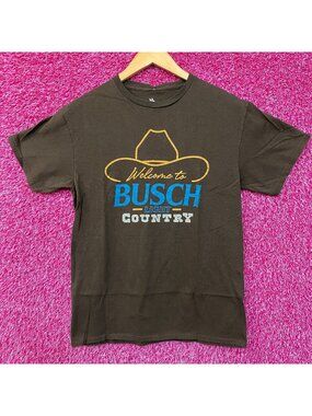 Welcome to Busch Light Country Cowboy Hat Tan T-Shirt Small